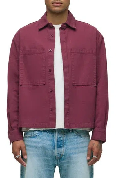 Hudson Jeans Relaxed Long Sleeve Button-up Shirt In Red