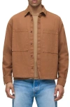 Hudson Jeans Relaxed Long Sleeve Button-up Shirt In Brown