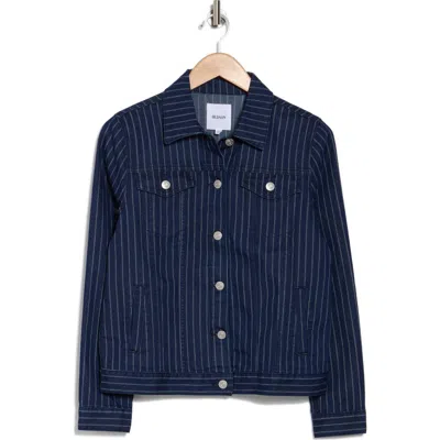 Hudson Jeans Stripe Denim Jacket In Navy