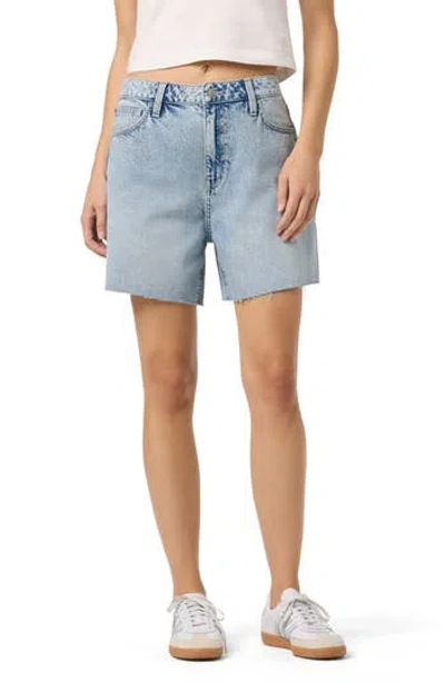 Hudson Jeans Relaxed Raw Hem Denim Shorts In Blue