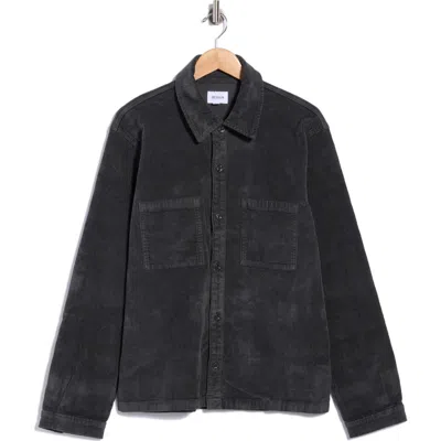 Hudson Jeans Relaxed Stretch Corduroy Shirt Jacket In Black