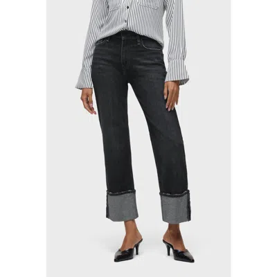 Hudson Jeans Remi High-rise Ankle W/ Wide Cuff In Black
