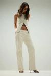 Hudson Jeans Remi High-rise Straight Full Length In Ecru Stripe