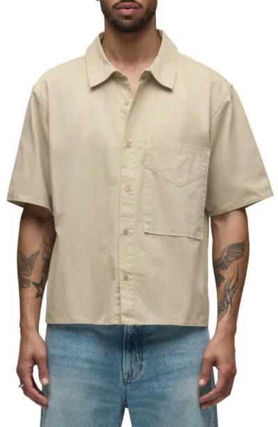 Hudson Jeans Rex Short Sleeve Button-up Shirt In Neutral