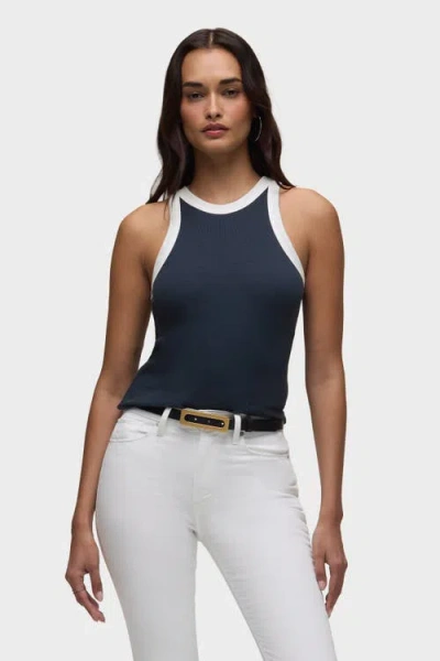 Hudson Jeans Ribbed Racer Tank In Blue