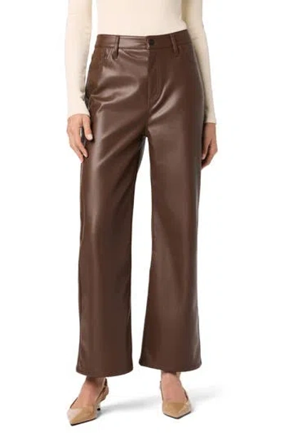 Hudson Jeans Rosalie Faux Leather High Waist Pants In Chocolate