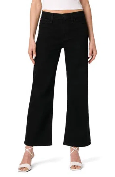 Hudson Jeans Rosalie High Waist Crop Wide Leg Jeans In Black Rinse H2