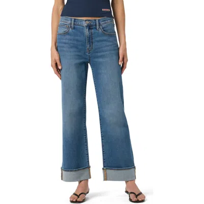 Hudson Jeans Rosalie High Waist Cuffed Wide Leg Jeans In Blue