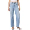 Hudson Jeans Rosalie High Waist Raw Hem Wide Leg Jeans In Alki