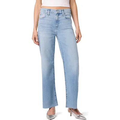 Hudson Jeans Rosalie High Waist Raw Hem Wide Leg Jeans In Alki