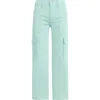 Hudson Jeans Rosalie High Waist Wide Leg Cargo Pants In Light Sage