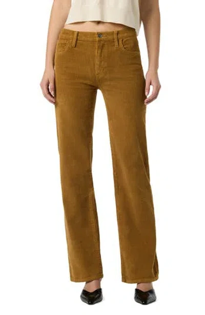 Hudson Jeans Rosalie High Waist Wide Leg Corduroy Jeans In Brown
