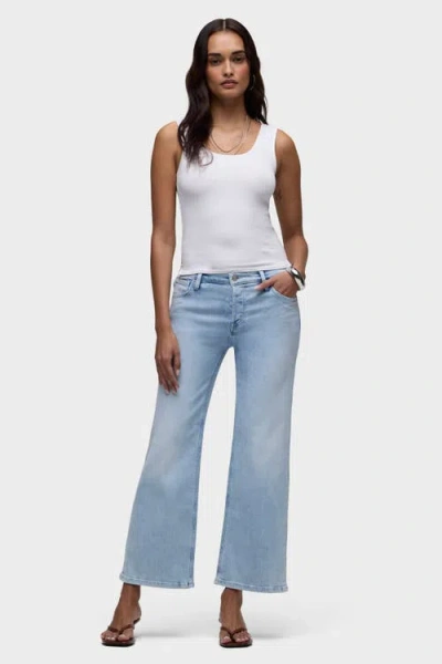 Hudson Jeans Rosie Covered Button Fly Wide Leg In Blue