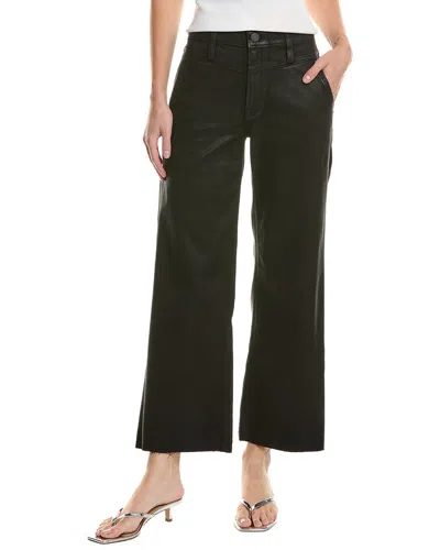 HUDSON HUDSON JEANS ROSIE HIGH-RISE FRONT YOKE COATED BLACK BEAUTY WIDE LEG ANKLE  JEAN