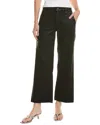Hudson Jeans Rosie High-rise Front Yoke Coated Black Beauty Wide Leg Ankle  Jean In Black
