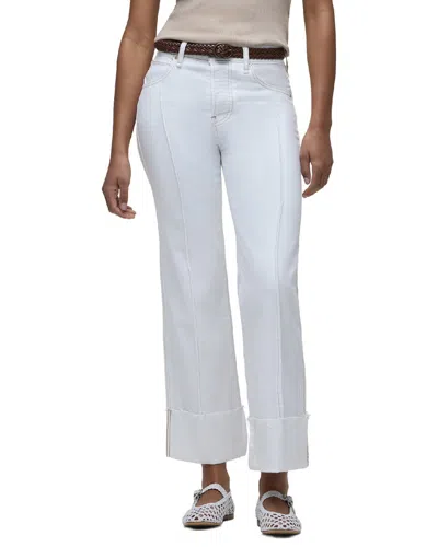 Hudson Jeans Rosie High Rise Pintucked Wide Leg Jean In White