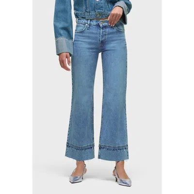 Hudson Jeans Rosie High-rise Wide Leg Ankle Raw Hem In Blue