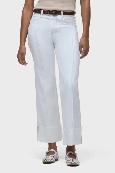 Hudson Jeans Rosie Pintucked Cuffed Wide Leg In White
