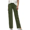Hudson Jeans Rosie Seamed High Waist Wide Leg Cargo Jeans In Green