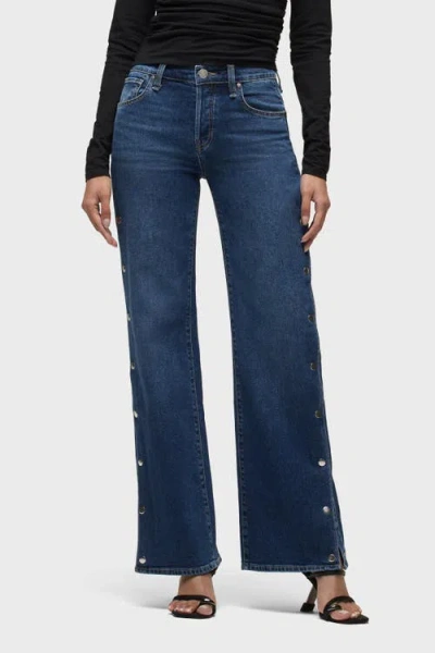 Hudson Jeans Rosie Side Seam Snaps Wide Leg In Blue