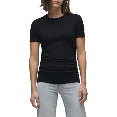 Hudson Jeans Ruched Crewneck Stretch Cotton T-shirt
