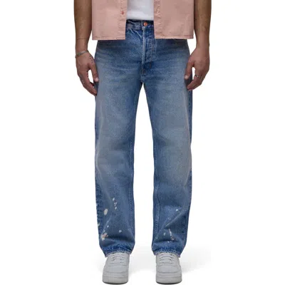 Hudson Jeans Rylan Bleached Relaxed Straight Leg Jeans In Blue