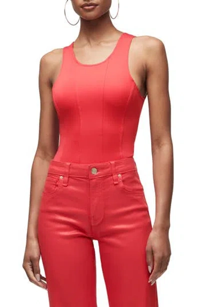 Hudson Jeans Scoop Neck Bodysuit In Red