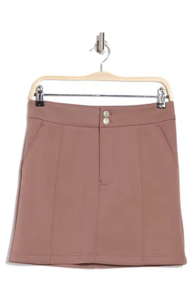 Hudson Jeans Seamed Miniskirt In Deep Taupe