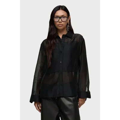 Hudson Jeans Sheer Oversized Button Up In Multi