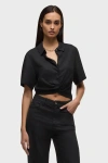 Hudson Jeans Short Sleeve Knotted Button Down Shirt