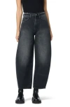 Hudson Jeans Super High Waist Barrel Leg Jeans In Black