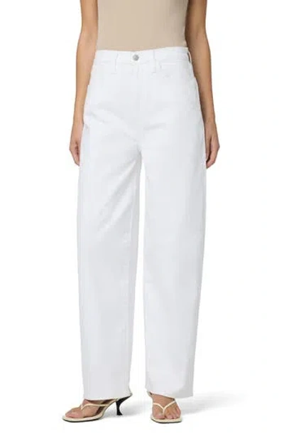 Hudson Jeans Super High Waist Barrel Leg Jeans In White