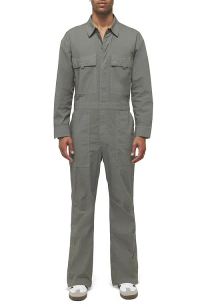 Hudson Jeans The Trooper Long Sleeve Jumpsuit In Stone Grey