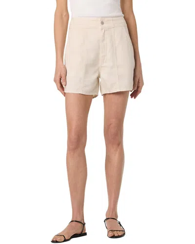 Hudson Jeans Trouser Short With Pieced Waistband In Neutral