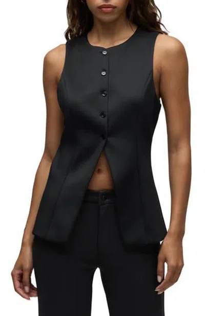 Hudson Jeans Tuxedo Vest Top In Black Beauty