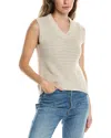 Hudson Jeans V-neck Twist Back Sleeveless Sweater In Beige