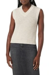 Hudson Jeans V-neck Twist Back Sleeveless Sweater In White