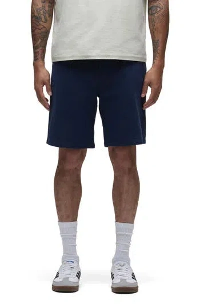 Hudson Jeans Venice Flat Front Navy Cotton Twill Chino Shorts In Blue