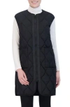 Hudson Jeans Water Repellent Onion Quilted Long Vest In Black