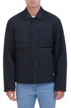 Hudson Jeans Water Repellent Quilted Shirt Jacket In Black
