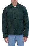 Hudson Jeans Water Repellent Quilted Shirt Jacket In Green