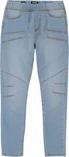 Hudson Jeans Women's Blue Denim Stretch Tapered Leg Elastic Waist Jdm1065 In Blue