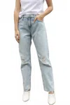 Hudson Jessi Boyfriend Distressed Jeans In Save Tonight In Blue