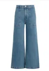 Hudson Jodie High Rise Ankle Wide Leg Jeans In West Lake In Blue