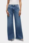 Hudson Jodi Loose Fit Wide Leg Jeans In Lake In Blue