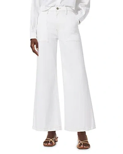 Hudson Jodie Cropped Wide Leg Jeans In White