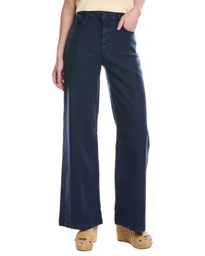 Hudson Jodie High-rise Loose Fit Linen-blend Mood Indigo Wide Leg Jean In Blue