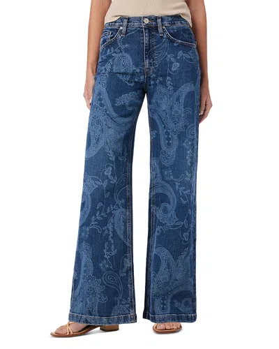 Hudson Jodie High Rise Wide Leg Jeans In Indigo Paisley