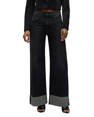 Hudson Jodie High Rise Wide Leg Jeans In Milano Noir