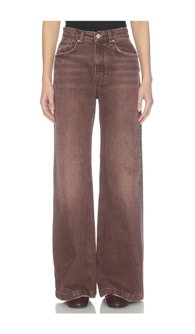 Hudson Jodie Loose Wide Leg Jeans In Brown